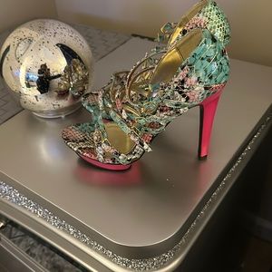 Snake Skin Multi-color High Heels